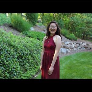 Burgundy Prom Maxi Dress